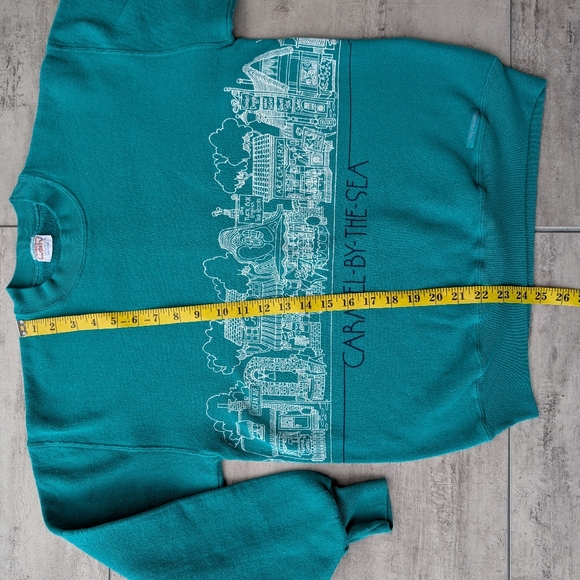 Vintage Crazy shirts Carmel By The Sea Green All over Graphic Sweatshirt Medium - Picture 7 of 15